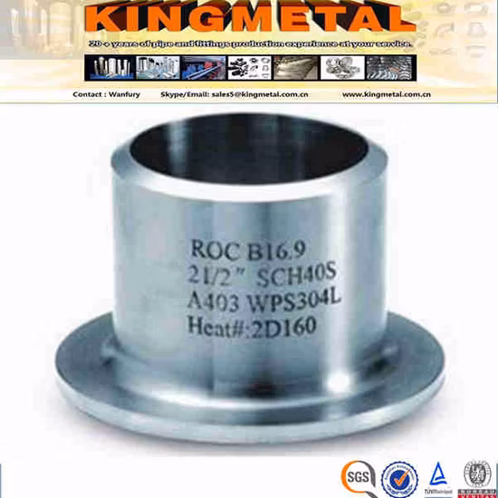 ANSI B16.9 A403 Wp304L 2X1/2 Zoll Edelstahl-Überlappungsverbindungsstumpfende